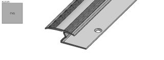 Co-pro tapijtprofiel dubbel rvs