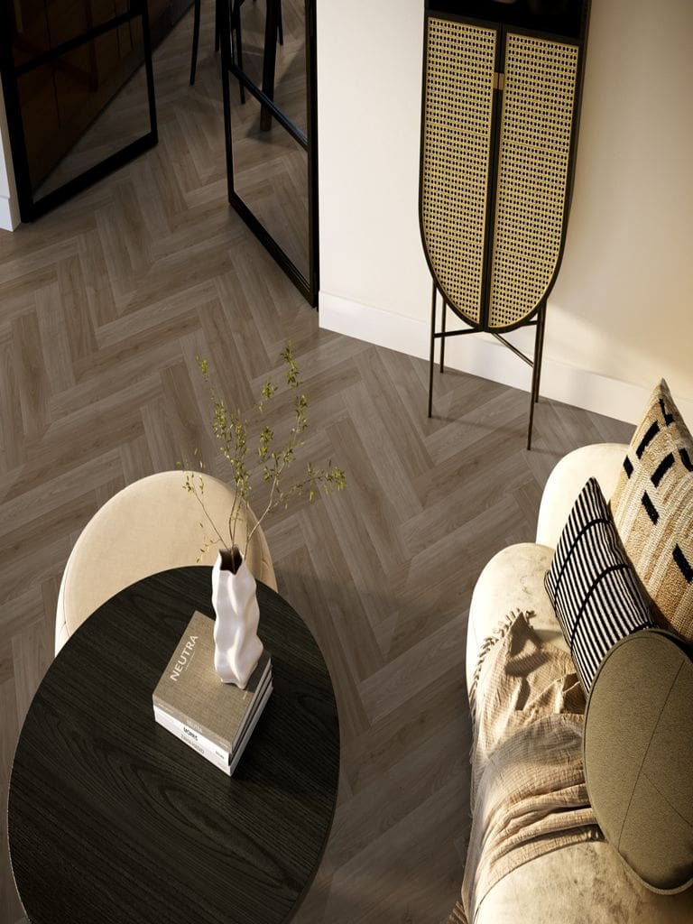 Supreme 50 Boreal visgraat eiken donkerbruin 4800 | 400cm