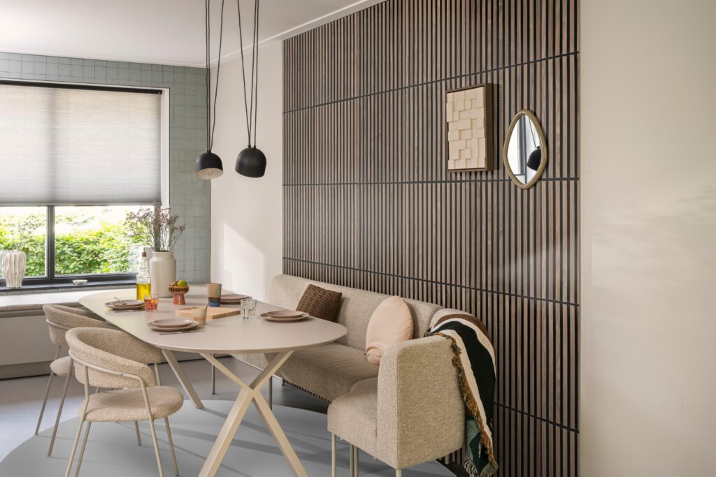 Silentlines lattenwand tegel walnoot