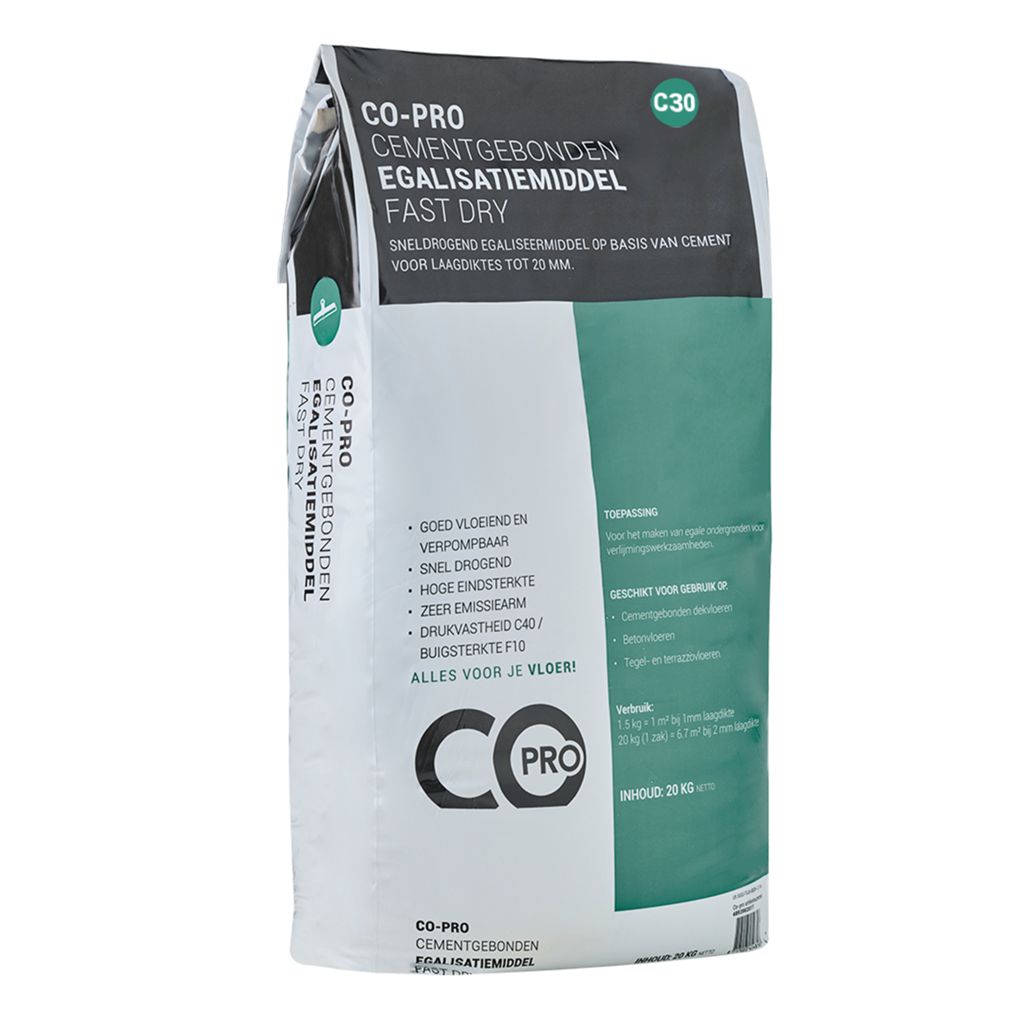 Co-pro cementgebonden egalisatiemiddel C30 fast dry