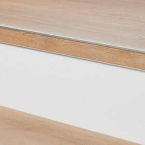 Stootbord pvc ral 9010 wit houtstructuur